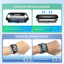 Carica l'immagine nel visualizzatore di Gallery, Misxi [2 Pezzi] Nero Cover Con Vetro Temperato per Apple Watch SE3/SE2/SE/Serie 6/Serie 5/Serie 4 44mm, Custodia Rigida Protezione Totale Ultra Sottile HD Clear Pellicola Protettiva Per iWatch