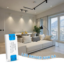 Carica l'immagine nel visualizzatore di Gallery, Trasformatore LED 60W, LED Driver 12V 5A, LEDs Trasformatori 220V a 12V Alimentatore Convertitore LEDs, Trasformatore Co