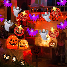 Carica l'immagine nel visualizzatore di Gallery, Wishstar Halloween Luci Stringa, 300cm 20LED Zucca Fantasma Pipistrello Catena Luminosa, luci halloween a batteria, hall