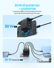 Carica l'immagine nel visualizzatore di Gallery, Anker caricatore USB C 50W 4 porte con 2 USB C e 2 USB A