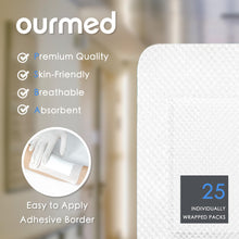 Carica l'immagine nel visualizzatore di Gallery, ourmed Cerotti sterili per ferite 8 x 10 cm, medicazione sterile autoadesiva con forte adesione, protegge da tagli e gra
