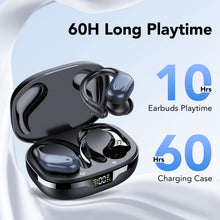 Carica l'immagine nel visualizzatore di Gallery, Cuffie Bluetooth, Sport Auricolari Bluetooth 5.3 con Gancio per Orecchio, 60H con Indicatore LED per Cassa di Ricarica, 