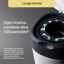 Carica l'immagine nel visualizzatore di Gallery, Tommee Tippee Mangiapannolini Twist &amp; Click, Confezione Esclusiva con 2 Ricariche (1 Precaricata, 1 di Riserva), Protezi