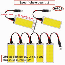 Carica l'immagine nel visualizzatore di Gallery, HUAZIZ 10 Pezzi Luce bianca brillante 300 Lums COB 36-SMD 12V LED per l'illuminazione Interna dell'auto Lampada a Pannel