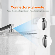Carica l'immagine nel visualizzatore di Gallery, Ibergrif M20292 Soffione Doccia 20cm Quadrato Effetto Pioggia Inox