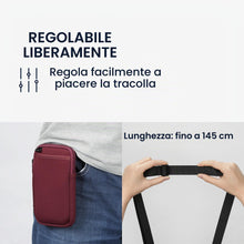Carica l'immagine nel visualizzatore di Gallery, kwmobile Custodia Neoprene con Zip per Smartphone XL - 6,7/6,8" - Portacellulare a Tracolla - Porta Cellulare da Collo U