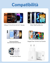 Carica l'immagine nel visualizzatore di Gallery, USB C Caricatore, 20W USB C Presa Rapido per iPhone 18 17 16 15 14 13 12 11