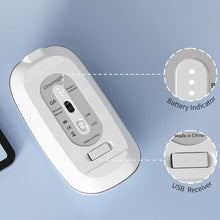 Carica l'immagine nel visualizzatore di Gallery, Uiosmuph Q5 Mouse Wireless, 2,4GHz Ricaricabile Silenzioso Mouse,Argento