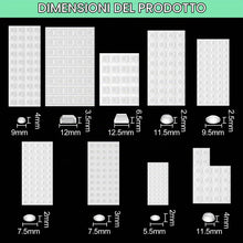 Carica l'immagine nel visualizzatore di Gallery, Paracolpi, Gommini Silicone, Gommini Paracolpi, Paracolpi per Porte in Silicone Trasparente, Ammortizzatori per Cassetti