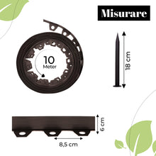 Carica l'immagine nel visualizzatore di Gallery, GARDENIX Bordo flessibile per prato, in plastica, resistente alle intemperie, rotondo, per aiuole, 10 m, 20 ancore, alte