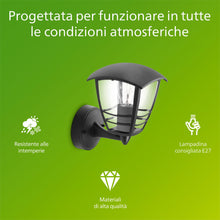 Carica l'immagine nel visualizzatore di Gallery, PHILIPS Creek Applique LED da esterno, Alluminio, Nero