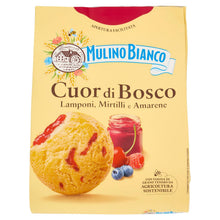 Carica l'immagine nel visualizzatore di Gallery, Mulino Bianco Biscotti Frollini Cuor di Bosco, con Lamponi, 300 g