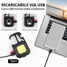 Carica l'immagine nel visualizzatore di Gallery, ZWOOS 2 pz Mini Torcia a LED Lampada da Lavoro Portatile 800 Lumen, 7 Modalità, Ricaricabile e Impermeabile Illuminazion