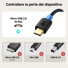 Carica l'immagine nel visualizzatore di Gallery, Cable Matters USB-C a Micro USB con investimento intrecciato, 1 m, Nero