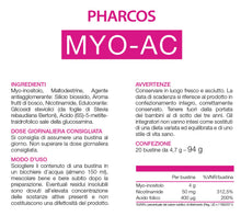 Carica l'immagine nel visualizzatore di Gallery, PHARCOS® MYO-AC Integratore Alimentare per Trattamento Sistemico dell'Acne con Myo-Inositolo, Nicotinamide e Acido Folic