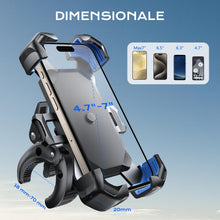 Carica l'immagine nel visualizzatore di Gallery, Supporto per cellulare per moto e bicicletta, nero