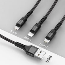 Carica l'immagine nel visualizzatore di Gallery, RAVIAD Multi Cavo di Ricarica 3 in 1 Multiplo Cavetto Micro USB C 1.26M
