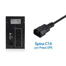 Carica l'immagine nel visualizzatore di Gallery, Electraline 62067 Multipresa per UPS con 6 posti bivalenti 10/16A con Interruttore di Sicurezza, Spina ingresso tipo VDE