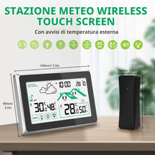 Carica l'immagine nel visualizzatore di Gallery, Stazione Meteo con Sensore Esterno, Termometro Digitale Igrometro per Interni ed Esterni, Schermo LCD con Retroilluminaz