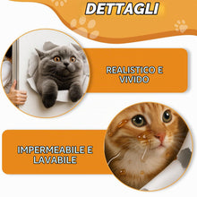 Carica l'immagine nel visualizzatore di Gallery, 4 Pezzi Adesivi Gatto 3D per Auto e Casa - Decorazione Murale Rimovibile con Effetto Reale, Ideale per Finestre, Frigori