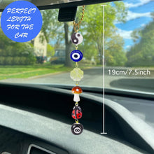 Carica l'immagine nel visualizzatore di Gallery, Ciondolo per auto malocchio, accessorio per la decorazione dell'auto, perline blu malocchio per protezione e felicità, c