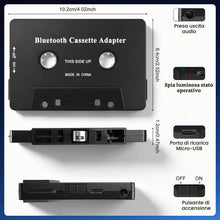 Carica l'immagine nel visualizzatore di Gallery, Aux Adaptador Cassetta da Auto, Adattatore Cassetta Autoradio BT 5.0