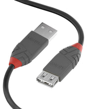 Carica l'immagine nel visualizzatore di Gallery, Lindy - Cavo Prolunga USB 2.0 Anthra Line 3 Metri, Connettore USB Tipo A Maschio a Femmina, velocità di Trasferimento Da