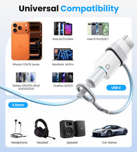 Carica l'immagine nel visualizzatore di Gallery, TiMOVO Adattatore da USB C a Cuffie Audio da 3,5 mm, Bianco