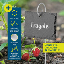 Carica l'immagine nel visualizzatore di Gallery, Hoberg Etichette per piante in ardesia - Set di 10 | Resistenti alle intemperie, riutilizzabili | Etichettatura di piant