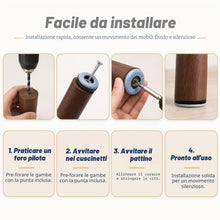 Carica l'immagine nel visualizzatore di Gallery, 40 Pezzi Piedini per Mobili in Teflon, Feltrini per Mobili Pesanti Ø 19 Mm con 40 Viti in Acciaio Inox e 2 Punte, Tondo 