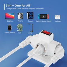 Carica l'immagine nel visualizzatore di Gallery, Ewent Adattatore Elettrico Triplo, Multipresa 3-in-1 con interruttore On/Off, 3 Posizioni Universali Schuko 10/16A, Spin