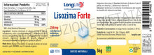 Carica l'immagine nel visualizzatore di Gallery, LongLife® Lisozima Forte 250mg | Lisozima idrolizzato di albume d'uovo, vitamina C, lattoferrina e vitamina D-3 | Sistem