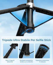 Carica l'immagine nel visualizzatore di Gallery, 110cm Bastone Selfie Treppiede con 2 Luci di Riempimento, Treppiede per Smartphone Portatile Estensibile con Telecomando