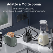Carica l'immagine nel visualizzatore di Gallery, Ciabatta Elettrica Multipresa con 4 Prese Universali 10/16A ITA e Schuko, 2 M Prolunga Elettrica con 2 USB A+2 USB C,Pre
