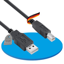 Carica l'immagine nel visualizzatore di Gallery, Sonero® cavo USB 2.0, cavo di connessione, cavo stampante, spina A a spina B, 480 Mbit/s, nero, 2,00 m