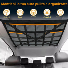 Carica l'immagine nel visualizzatore di Gallery, Rete Bagagliaio Auto, 90 × 65 cm Rete Portaoggetti Auto, Rete Elastica con Cinghie Incrociate Regolabili e 3 Tasche con 