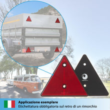 Carica l'immagine nel visualizzatore di Gallery, valonic triangolo catarifrangente, 2 pezzi - certificato secondo ECE: R3.02 Classe IIIA - 15cm - riflettore per rimorchi