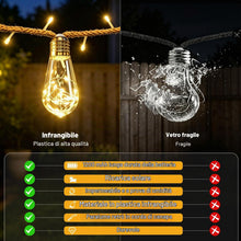 Carica l'immagine nel visualizzatore di Gallery, Catena Luminosa Esterno Solare 10M Catena Luci Stringa con 15 S17 Lampadine