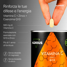 Carica l'immagine nel visualizzatore di Gallery, Vitamina C + Zinco + Q10-400 Compresse (Scorta per +1 Anno)