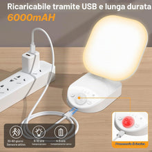 Carica l'immagine nel visualizzatore di Gallery, Luce LED con sensore di movimento,3 temperature,6000K,Luce LED ricaricabile con telecomando e ricarica USB,Adatta per co
