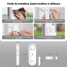 Carica l'immagine nel visualizzatore di Gallery, TechRise Allarme Casa Senza Fili Allarme Antifurto Sensore Allarme Porta, 3 Impostazioni Volume Antifurto Casa Con Campa