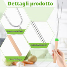 Carica l'immagine nel visualizzatore di Gallery, 8pcs Spiedini per Barbecue, Spiedini in Acciaio Inossidabile per Griglie, Spiedini Barbecue Telescopici con Manico in Le