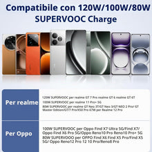 Carica l'immagine nel visualizzatore di Gallery, 120W SUPERVOOC Caricatore Rapido con Cavo USB C 1M per OPPO Find X5 X3 2 Neo Reno13FS 13F 12 11F per realme GT 7 Pro 6 6