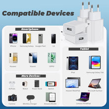Carica l'immagine nel visualizzatore di Gallery, 4 Pezzi 12W Caricatore Presa USB, 5V/2.4A Alimentatore Caricabatterie USB Spina Charger Prese Spinotto Compatibile con i