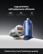 Carica l'immagine nel visualizzatore di Gallery, INIU Caricatore Auto USB C, 60W Combinati [Type C 30W + USB A 30W], Nero