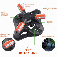Carica l'immagine nel visualizzatore di Gallery, Irrigatore Giardino, Irrigatore Prato Automatico, Garden Sprinkler, Irrigatore Rotante Automatico a 360°Gradi, con 3 Bra