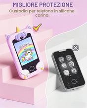 Carica l'immagine nel visualizzatore di Gallery, UCIDCI Smartphone Giocattolo Telefono per Bambini e Bambine, Cellulare con Doppia Macchina Fotografica Bambini, Giochi E