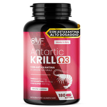 Carica l'immagine nel visualizzatore di Gallery, OVF Olio di Krill Antartico 180 Capsule Molli Softgel con Omega 3 Astaxantina e Fosfolipidi EPA DHA Naturali Omega 3 Kri