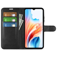 Carica l'immagine nel visualizzatore di Gallery, Cover per OPPO A38 / OPPO A18 4G, Custodia Portafoglio Cover a Libro in Pelle Flip Case con Silicone Bumper, Fibbia Magn