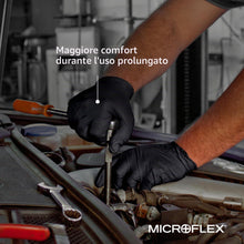 Carica l'immagine nel visualizzatore di Gallery, Ansell Microflex 93-732 Guanti Nitrile Monouso, Guanti Senza Lattice, Guanti Monouso Neri, Guanti Monouso Senza Talco, G
